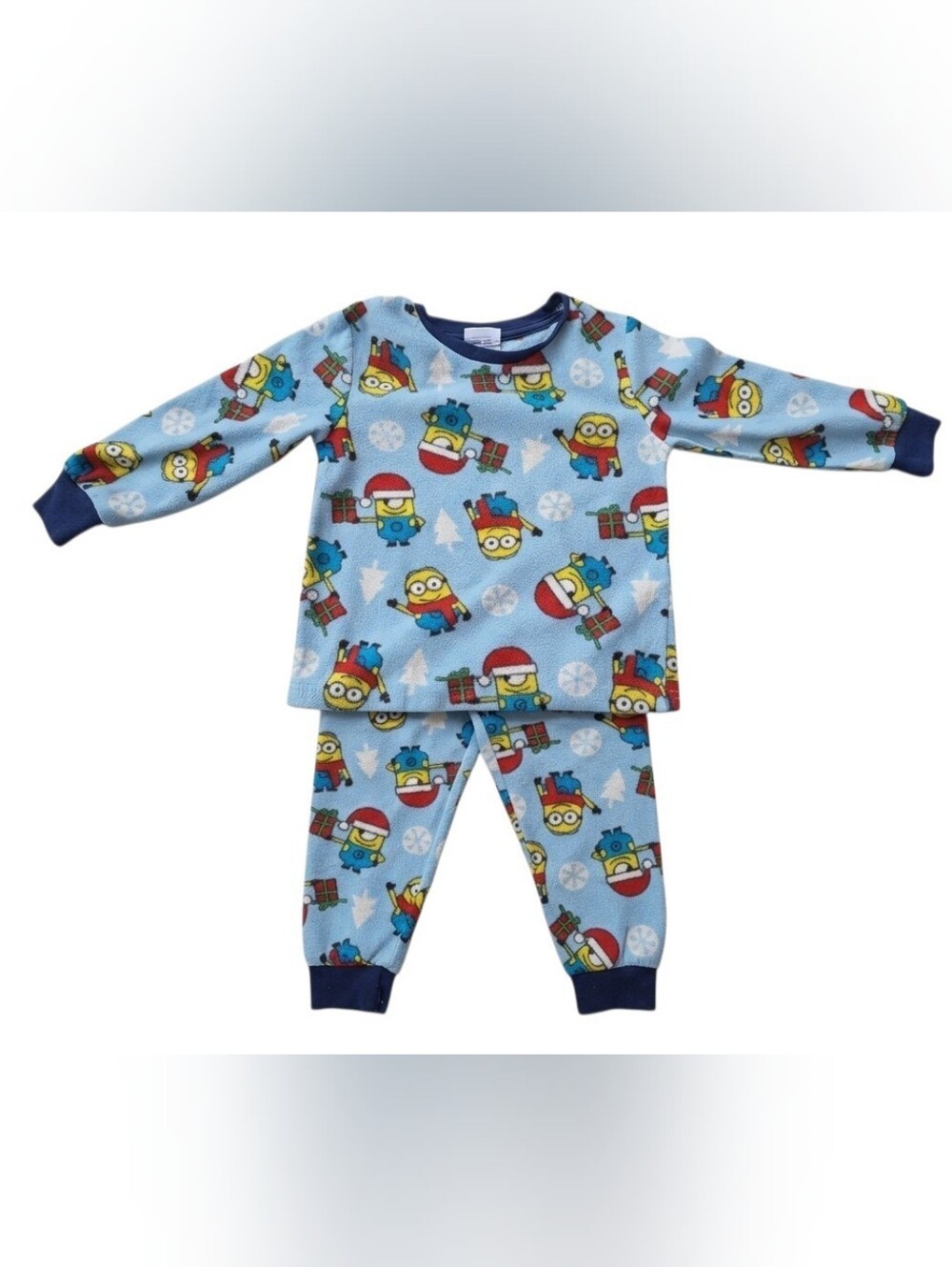 Universal Studios Minions Christmas Fleece Pajama Set 4T Blue Holiday